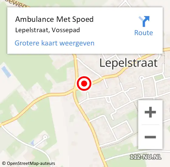 Locatie op kaart van de 112 melding: Ambulance Met Spoed Naar Lepelstraat, Vossepad op 6 april 2015 12:09