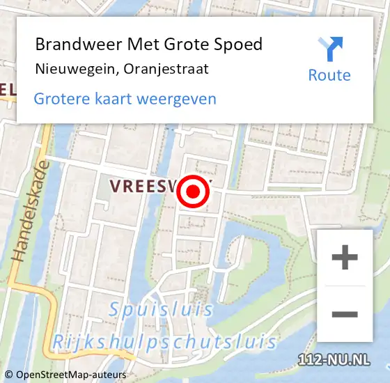 Locatie op kaart van de 112 melding: Brandweer Met Grote Spoed Naar Nieuwegein, Oranjestraat op 6 april 2015 16:01