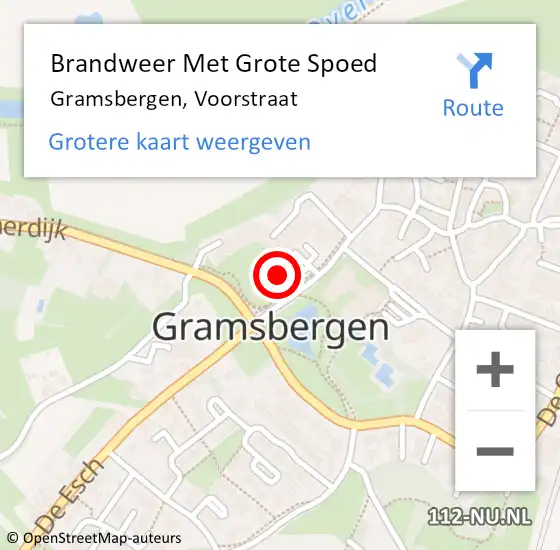 Locatie op kaart van de 112 melding: Brandweer Met Grote Spoed Naar Gramsbergen, Voorstraat op 6 april 2015 17:27