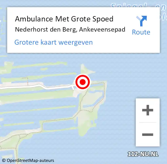 Locatie op kaart van de 112 melding: Ambulance Met Grote Spoed Naar Nederhorst den Berg, Ankeveensepad op 6 april 2015 18:56