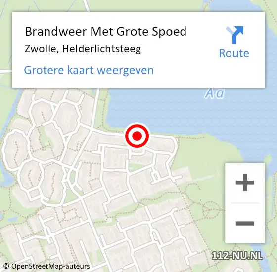 Locatie op kaart van de 112 melding: Brandweer Met Grote Spoed Naar Zwolle, Helderlichtsteeg op 6 april 2015 21:05