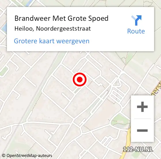 Locatie op kaart van de 112 melding: Brandweer Met Grote Spoed Naar Heiloo, Noordergeeststraat op 6 april 2015 22:22