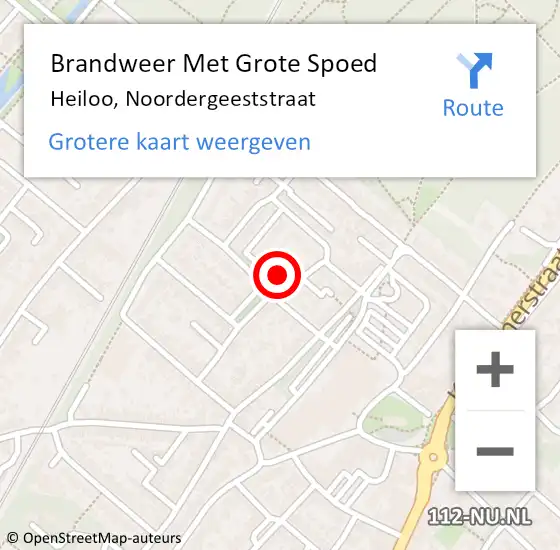 Locatie op kaart van de 112 melding: Brandweer Met Grote Spoed Naar Heiloo, Noordergeeststraat op 6 april 2015 22:37