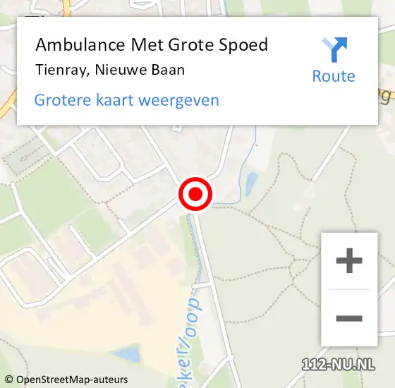 Locatie op kaart van de 112 melding: Ambulance Met Grote Spoed Naar Tienray, Nieuwe Baan op 6 april 2015 23:25