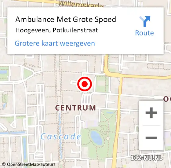 Locatie op kaart van de 112 melding: Ambulance Met Grote Spoed Naar Hoogeveen op 7 april 2015 00:09