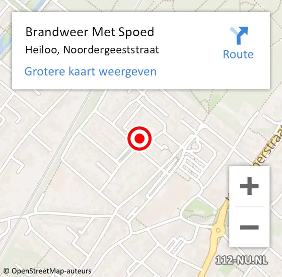 Locatie op kaart van de 112 melding: Brandweer Met Spoed Naar Heiloo, Noordergeeststraat op 7 april 2015 01:30