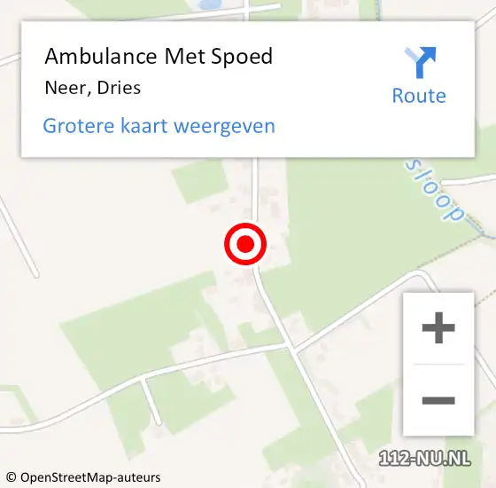 Locatie op kaart van de 112 melding: Ambulance Met Spoed Naar Neer, Dries op 7 april 2015 01:56
