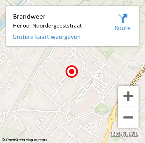 Locatie op kaart van de 112 melding: Brandweer Heiloo, Noordergeeststraat op 7 april 2015 03:01