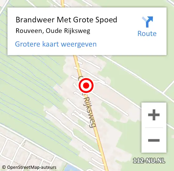 Locatie op kaart van de 112 melding: Brandweer Met Grote Spoed Naar Rouveen, Oude Rijksweg op 7 april 2015 05:03