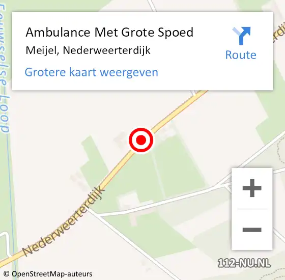 Locatie op kaart van de 112 melding: Ambulance Met Grote Spoed Naar Meijel, Nederweerterdijk op 7 april 2015 07:27