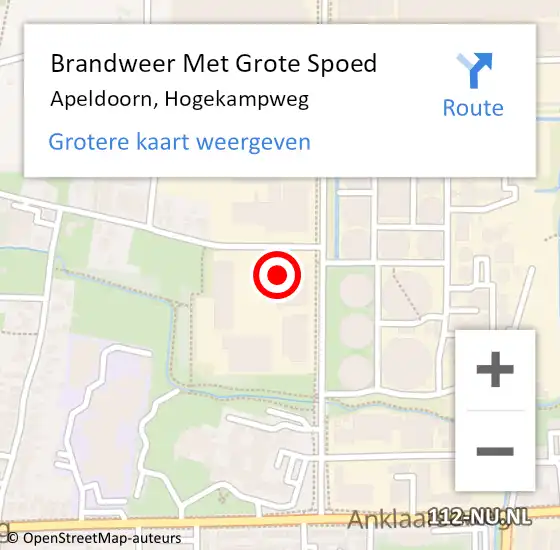 Locatie op kaart van de 112 melding: Brandweer Met Grote Spoed Naar Apeldoorn, Hogekampweg op 7 april 2015 07:54