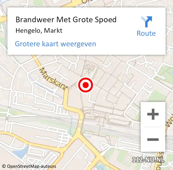Locatie op kaart van de 112 melding: Brandweer Met Grote Spoed Naar Hengelo, Markt op 4 november 2013 11:08