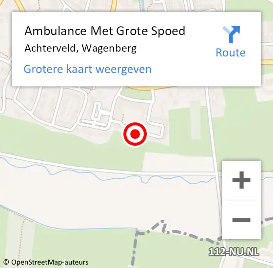 Locatie op kaart van de 112 melding: Ambulance Met Grote Spoed Naar Achterveld, Wagenberg op 7 april 2015 08:26