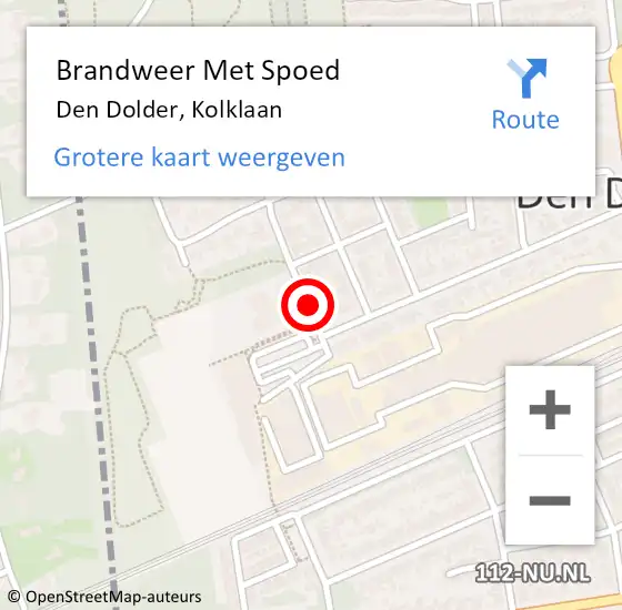 Locatie op kaart van de 112 melding: Brandweer Met Spoed Naar Den Dolder, Kolklaan op 4 november 2013 11:10