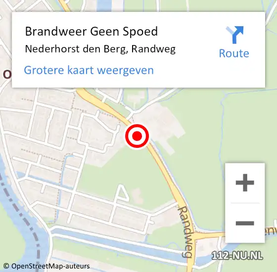 Locatie op kaart van de 112 melding: Brandweer Geen Spoed Naar Nederhorst den Berg, Randweg op 7 april 2015 10:26