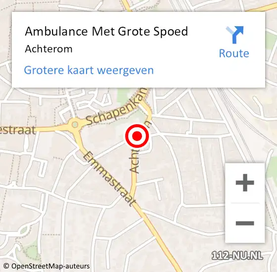 Locatie op kaart van de 112 melding: Ambulance Met Grote Spoed Naar Achterom op 7 april 2015 10:43