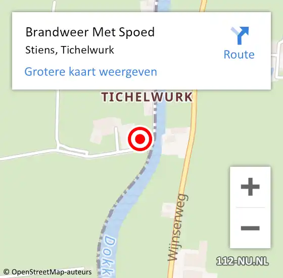 Locatie op kaart van de 112 melding: Brandweer Met Spoed Naar Stiens, Tichelwurk op 4 november 2013 11:22