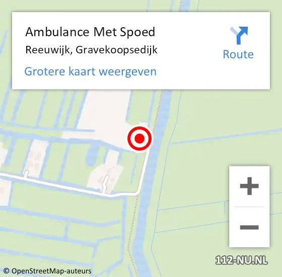 Locatie op kaart van de 112 melding: Ambulance Met Spoed Naar Reeuwijk, Gravekoopsedijk op 7 april 2015 11:34