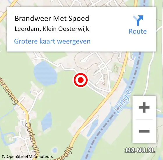 Locatie op kaart van de 112 melding: Brandweer Met Spoed Naar Leerdam, Klein Oosterwijk op 7 april 2015 12:03