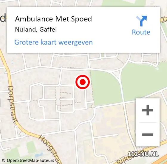 Locatie op kaart van de 112 melding: Ambulance Met Spoed Naar Nuland, Gaffel op 7 april 2015 12:15