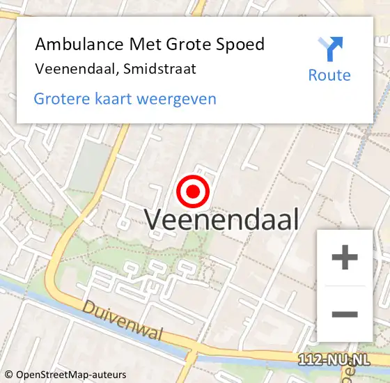 Locatie op kaart van de 112 melding: Ambulance Met Grote Spoed Naar Veenendaal, Smidstraat op 7 april 2015 13:51