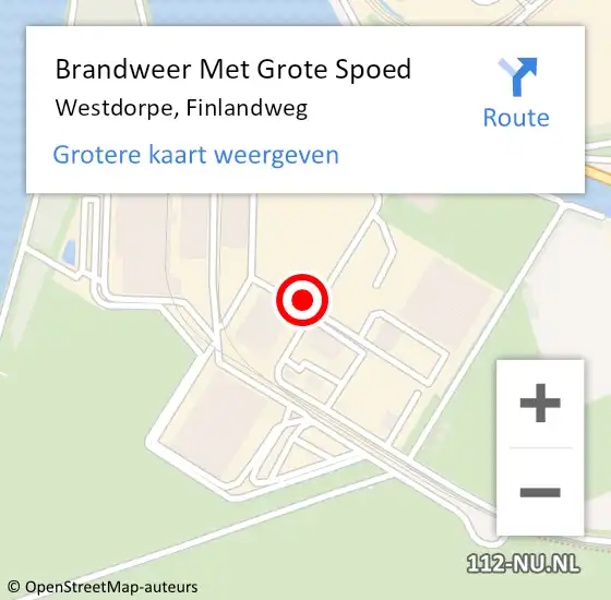 Locatie op kaart van de 112 melding: Brandweer Met Grote Spoed Naar Westdorpe, Finlandweg op 7 april 2015 14:29