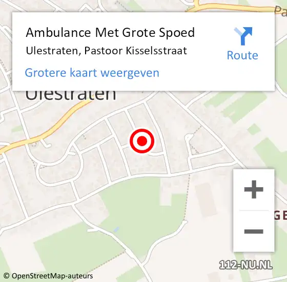 Locatie op kaart van de 112 melding: Ambulance Met Grote Spoed Naar Ulestraten, Pastoor Kisselsstraat op 7 april 2015 14:47