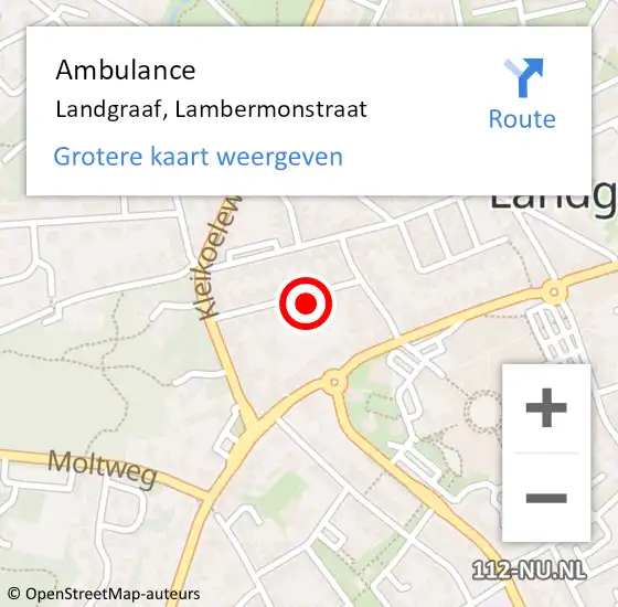 Locatie op kaart van de 112 melding: Ambulance Landgraaf, Lambermonstraat op 7 april 2015 15:02