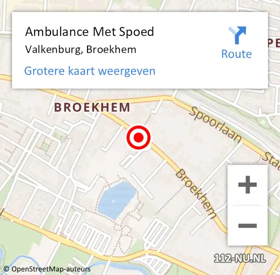 Locatie op kaart van de 112 melding: Ambulance Met Spoed Naar Valkenburg, Broekhem op 7 april 2015 16:13