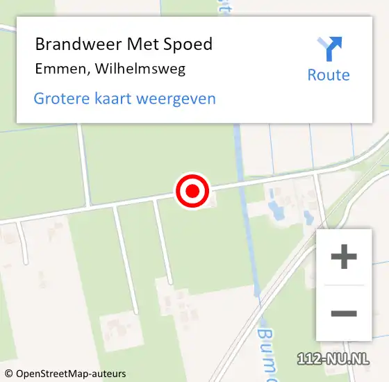 Locatie op kaart van de 112 melding: Brandweer Met Spoed Naar Emmen, Wilhelmsweg op 7 april 2015 17:25
