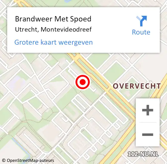 Locatie op kaart van de 112 melding: Brandweer Met Spoed Naar Utrecht, Montevideodreef op 7 april 2015 17:37
