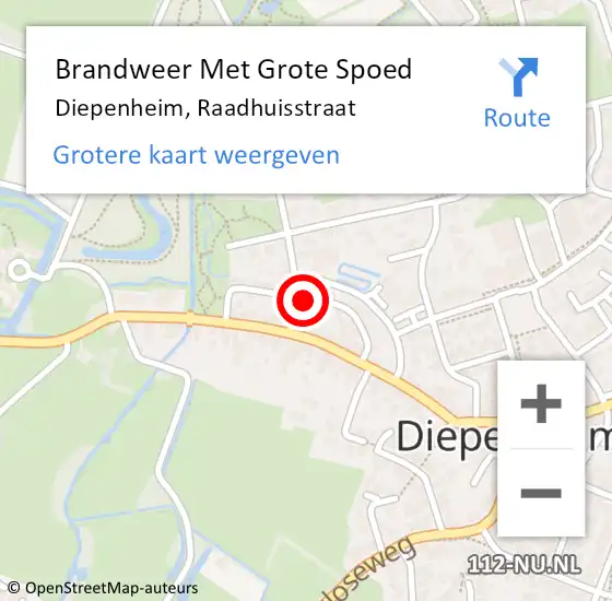 Locatie op kaart van de 112 melding: Brandweer Met Grote Spoed Naar Diepenheim, Raadhuisstraat op 7 april 2015 18:25