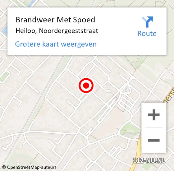 Locatie op kaart van de 112 melding: Brandweer Met Spoed Naar Heiloo, Noordergeeststraat op 7 april 2015 18:56