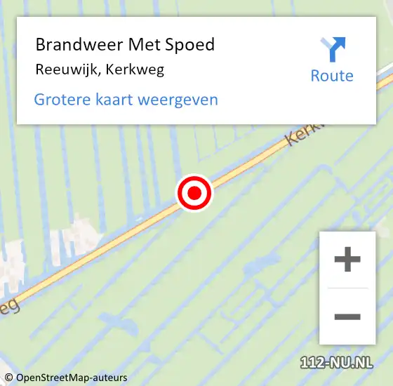 Locatie op kaart van de 112 melding: Brandweer Met Spoed Naar Reeuwijk, Kerkweg op 7 april 2015 19:01