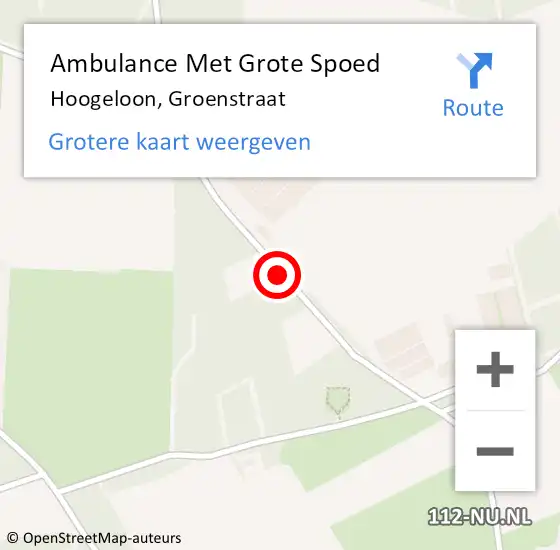 Locatie op kaart van de 112 melding: Ambulance Met Grote Spoed Naar Hoogeloon, Groenstraat op 7 april 2015 20:34