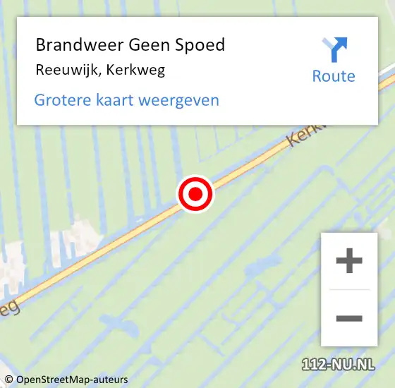 Locatie op kaart van de 112 melding: Brandweer Geen Spoed Naar Reeuwijk, Kerkweg op 7 april 2015 21:14