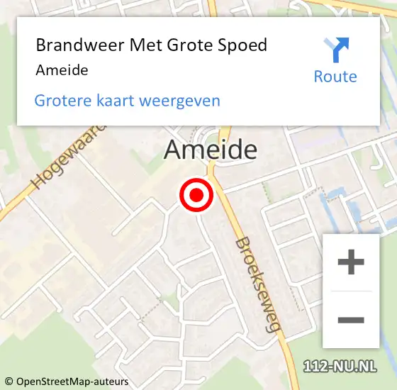 Locatie op kaart van de 112 melding: Brandweer Met Grote Spoed Naar Ameide op 7 april 2015 21:18