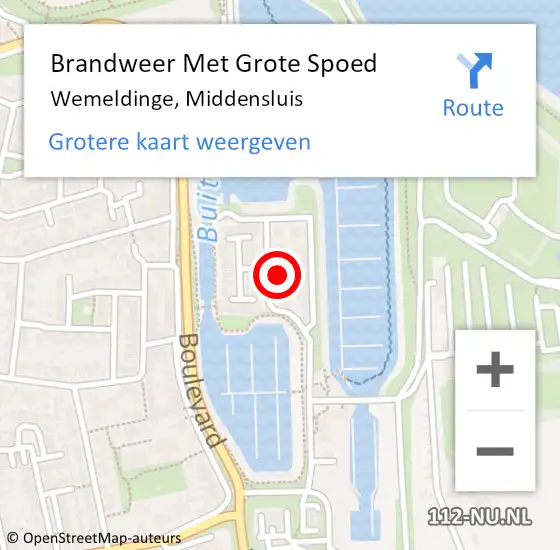 Locatie op kaart van de 112 melding: Brandweer Met Grote Spoed Naar Wemeldinge, Middensluis op 7 april 2015 21:56