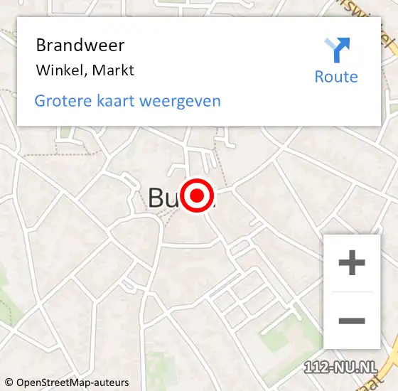 Locatie op kaart van de 112 melding: Brandweer Winkel, Markt op 7 april 2015 22:14