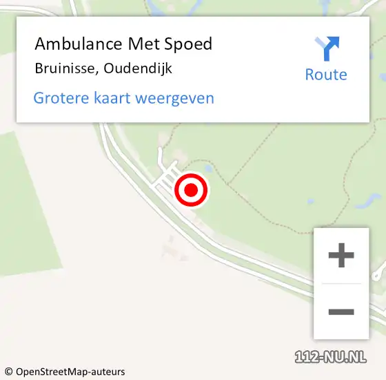 Locatie op kaart van de 112 melding: Ambulance Met Spoed Naar Bruinisse, Oudendijk op 8 april 2015 00:44