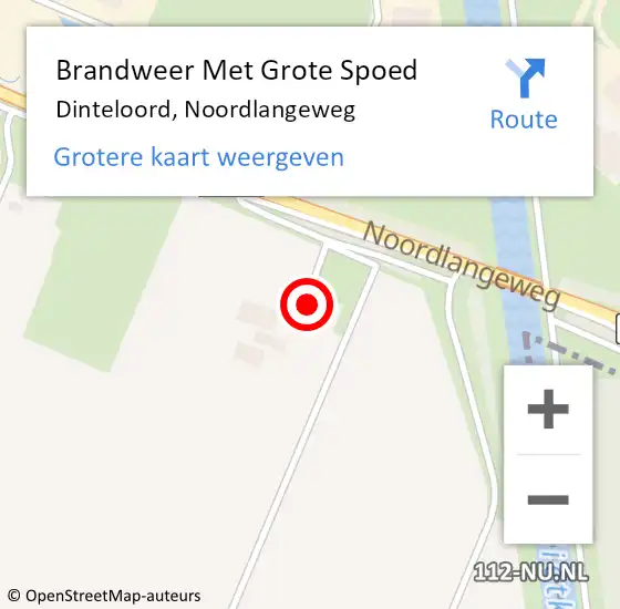 Locatie op kaart van de 112 melding: Brandweer Met Grote Spoed Naar Dinteloord, Noordlangeweg op 8 april 2015 09:05