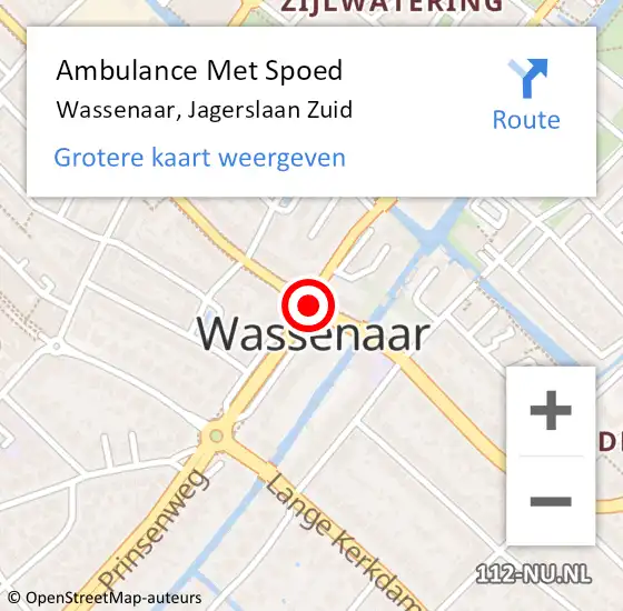 Locatie op kaart van de 112 melding: Ambulance Met Spoed Naar Wassenaar, Sbn Doormanlaan op 8 april 2015 09:16
