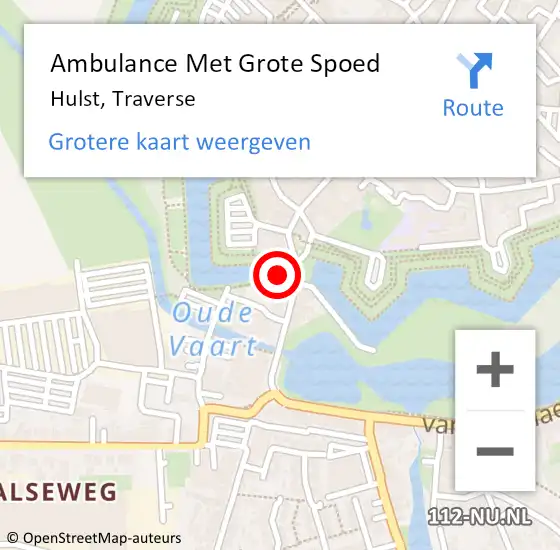 Locatie op kaart van de 112 melding: Ambulance Met Grote Spoed Naar Hulst, Traverse op 8 april 2015 09:24