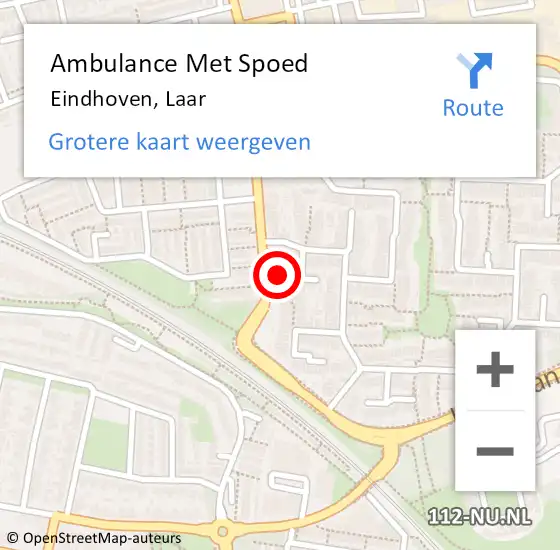 Locatie op kaart van de 112 melding: Ambulance Met Spoed Naar Eindhoven, Laar op 8 april 2015 09:33