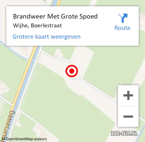 Locatie op kaart van de 112 melding: Brandweer Met Grote Spoed Naar Wijhe, Boerlestraat op 8 april 2015 11:12