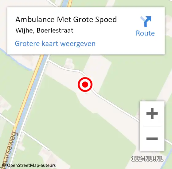 Locatie op kaart van de 112 melding: Ambulance Met Grote Spoed Naar Wijhe, Boerlestraat op 8 april 2015 11:20