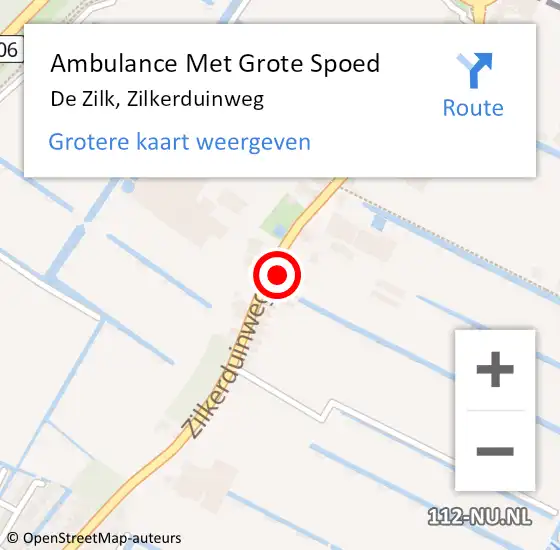 Locatie op kaart van de 112 melding: Ambulance Met Grote Spoed Naar De Zilk, Zilkerduinweg op 8 april 2015 11:43