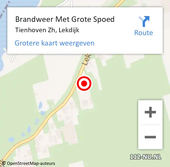 Locatie op kaart van de 112 melding: Brandweer Met Grote Spoed Naar Tienhoven Zh, Lekdijk op 8 april 2015 11:56