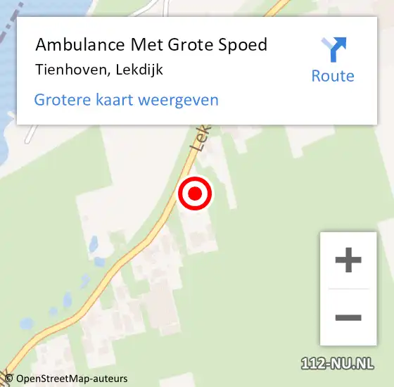 Locatie op kaart van de 112 melding: Ambulance Met Grote Spoed Naar Tienhoven, Lekdijk op 8 april 2015 12:07