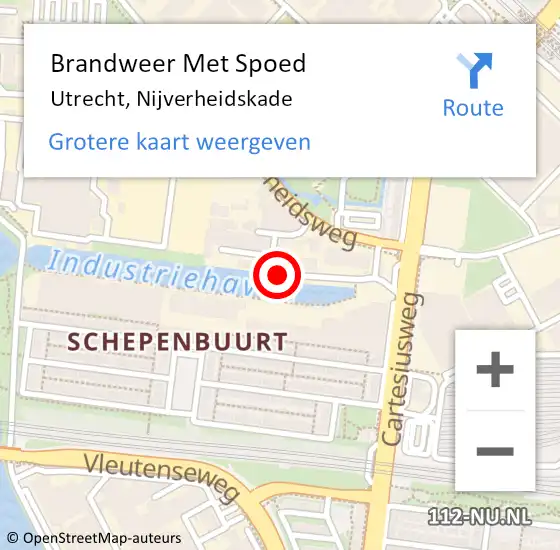 Locatie op kaart van de 112 melding: Brandweer Met Spoed Naar Utrecht, Nijverheidskade op 8 april 2015 12:30